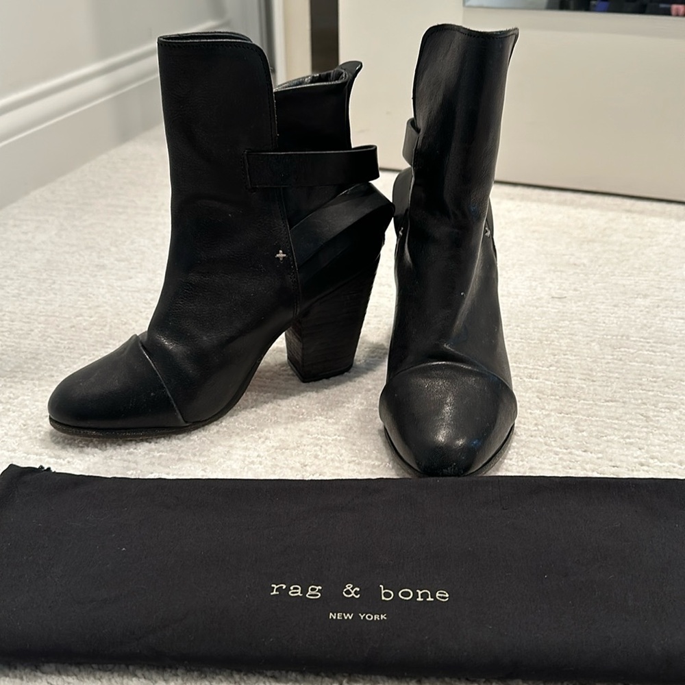 Rag and Bone black leather boots size 37